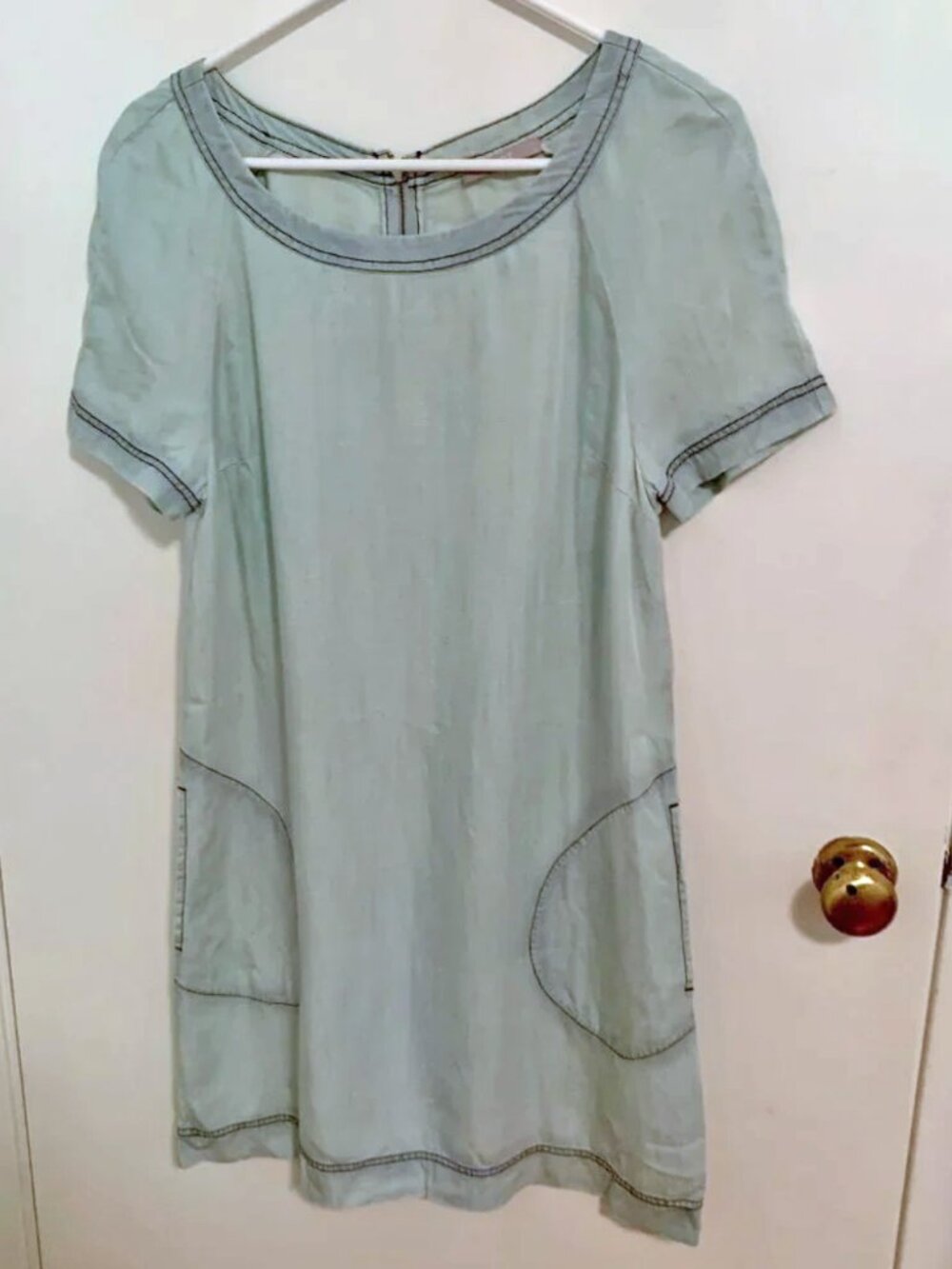 Denim Look Tencel Swingy Dress with POCKETS Size Small